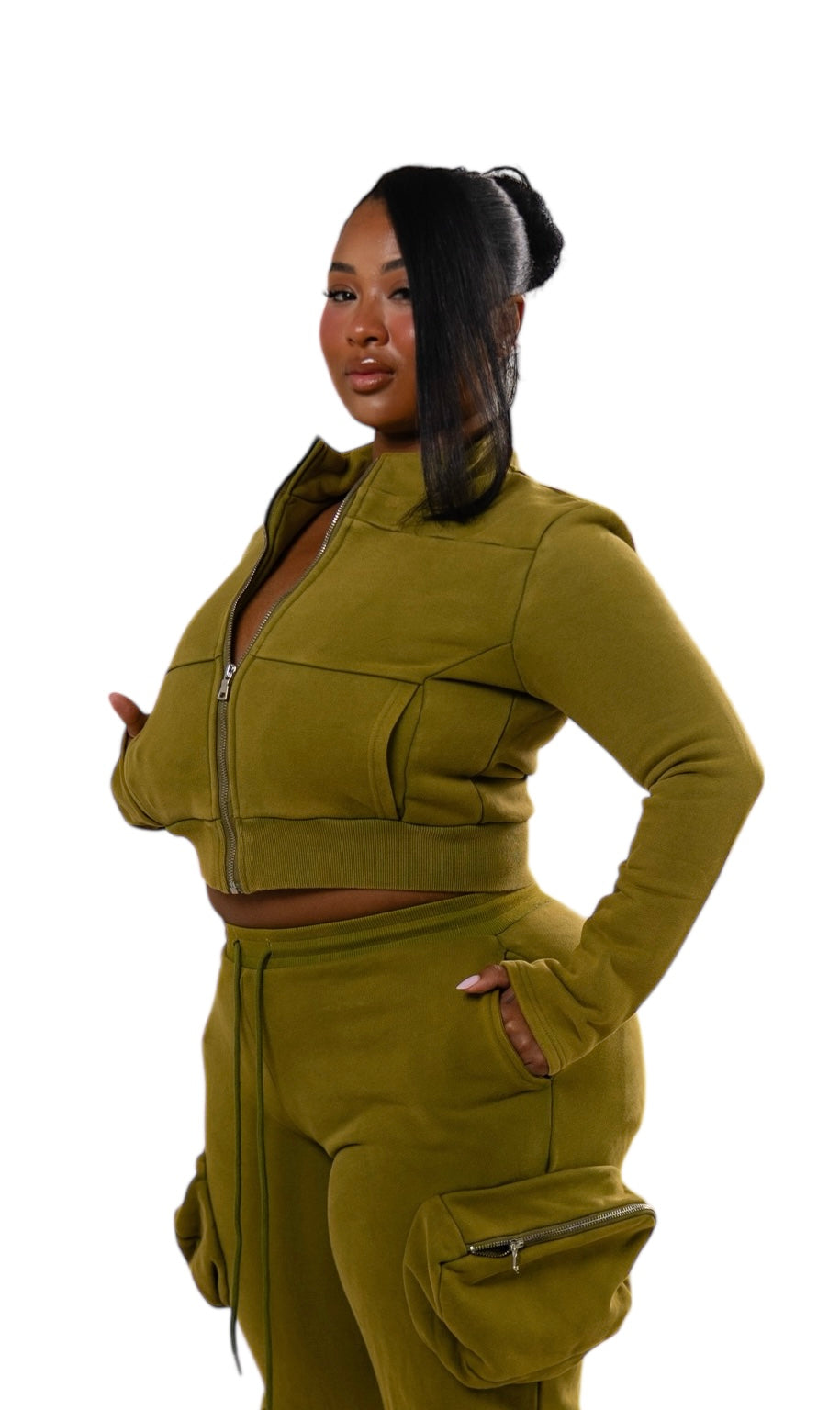 MAKISU CROPPED JACKET - MATCHA