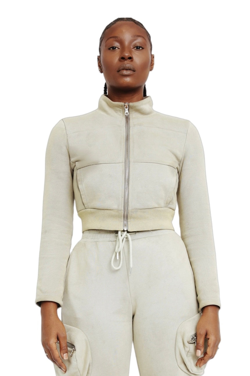 Makisu Cropped Jacket - Light Green