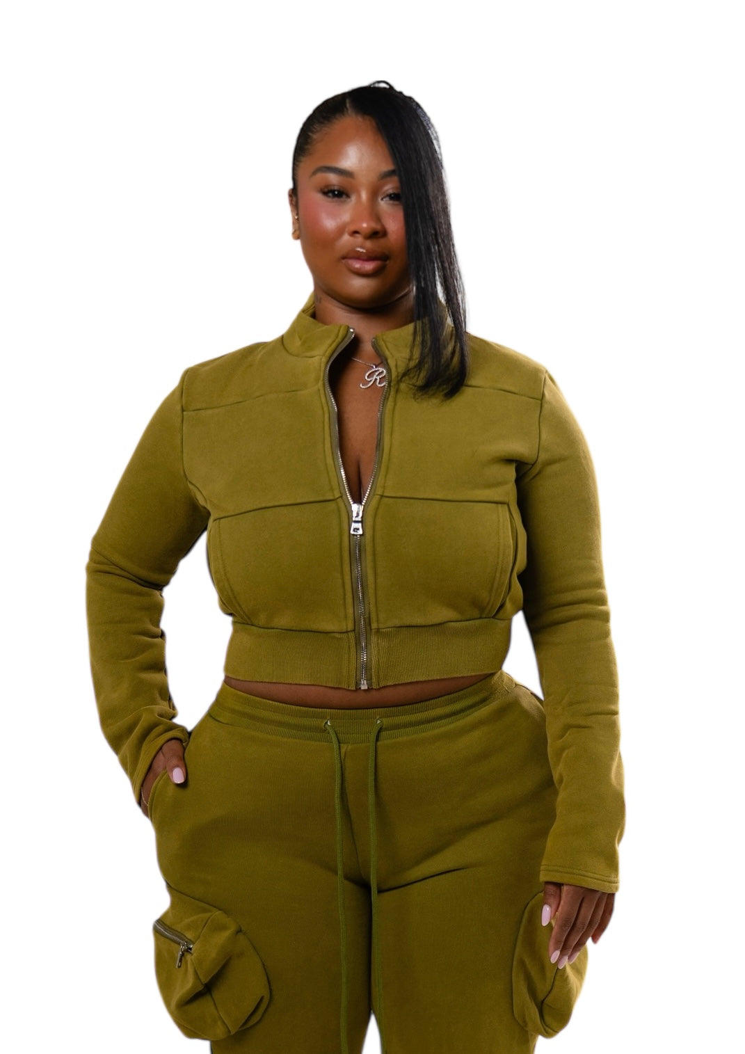 MAKISU CROPPED JACKET - MATCHA