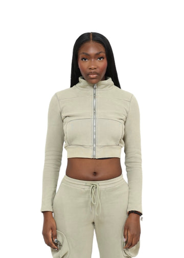 TALL FIT Makisu Cropped Jacket - Light Green