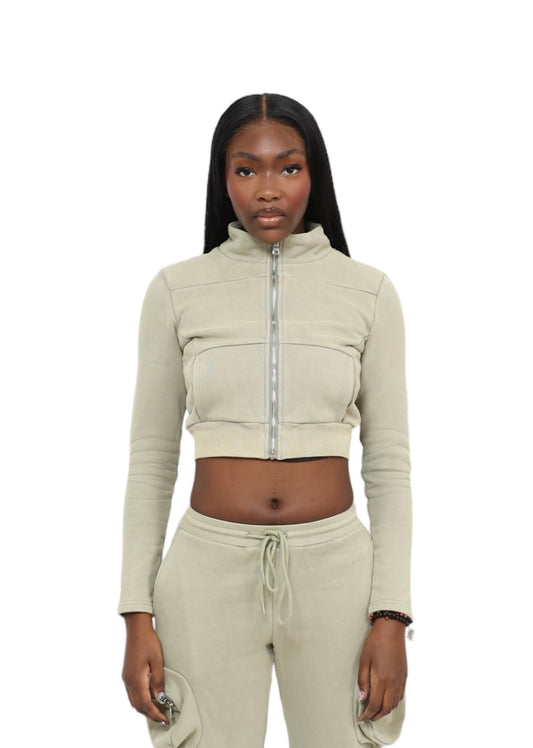 TALL FIT Makisu Cropped Jacket - Light Green