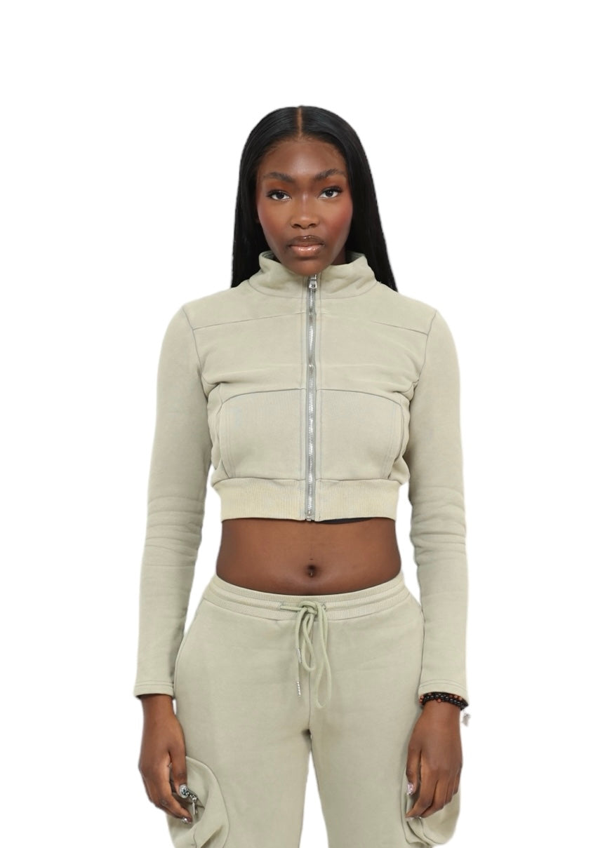 TALL FIT Makisu Cropped Jacket - Light Green